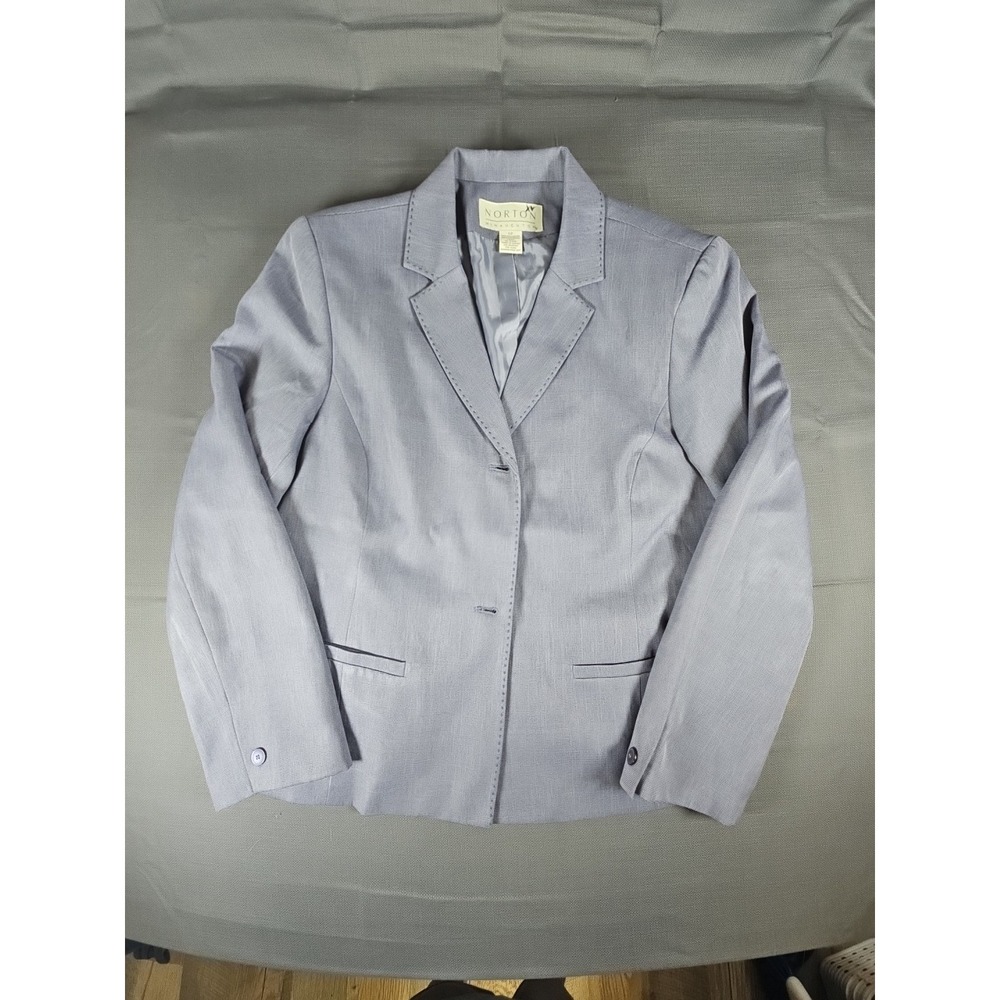 Womens‎ 2 Button Light Blue Lined Blazer Size 12 Norton McNaughton